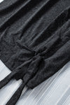 Drawstring Ruched Round Neck Short Sleeve Dress