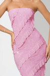 Sequin Ruffled Straight Across Dress