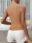 Mock Neck Ribbed Knit Tank