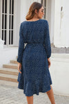 Polka Dot Button Through Flounce Dress
