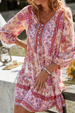 Floral Tied Balloon Sleeve Mini Dress