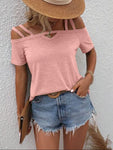 Double Spaghetti Straps Short Sleeve T-Shirt