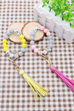 Assorted 2-Pack Multicolored Beaded Tassel Keychain
