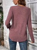 Round Neck Ribbed Long Sleeve Shirt
