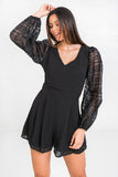 Dressy Black V-Neck Romper