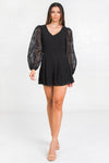 Dressy Black V-Neck Romper