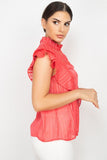 Ruffle Shadow Short Sleeve Top