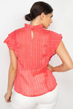 Ruffle Shadow Short Sleeve Top