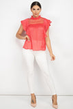 Ruffle Shadow Short Sleeve Top