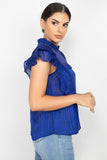 Ruffle Shadow Short Sleeve Top