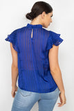 Ruffle Shadow Short Sleeve Top