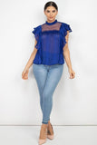 Ruffle Shadow Short Sleeve Top