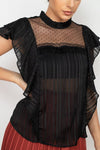 Ruffle Shadow Short Sleeve Top