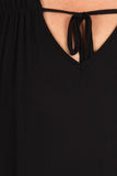 Plus Size Necktie, Pleated Detail and Flutter Sleeve Top