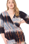 Tie Dye Wrap Plussize Romper