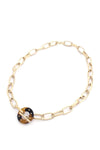 Acetate Ring Oval Link Toggle Clasp Necklace