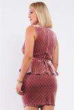 Quilted Glitter Bow Gathered V-neck Flare Hem Fitted Mini Dress
