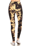 Yoga Style Banded Lined Tie Dye Print, Leggings W/ Banded High Waist.