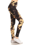 Yoga Style Banded Lined Tie Dye Print, Leggings W/ Banded High Waist.