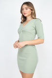 Front Twist Knot Knit Dress