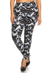 Abstract Print, Leggings In A Slim Fitting Style W/ Banded High Waist