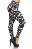 Abstract Print, Leggings In A Slim Fitting Style W/ Banded High Waist