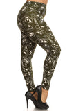 Skulls And Bones Graphic Legging W/ Elastic Waist Detail. High Waist Fit.