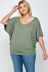 Solid Knit Top, Dolman Short Sleeve With a Flowy Silhouette