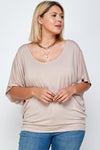 Solid Knit Top, Dolman Short Sleeve With a Flowy Silhouette