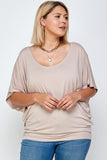Solid Knit Top, Dolman Short Sleeve With a Flowy Silhouette
