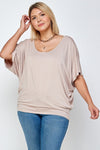 Solid Knit Top, Dolman Short Sleeve With a Flowy Silhouette