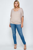 Solid Knit Top, Dolman Short Sleeve With a Flowy Silhouette