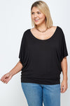 Solid Knit Top, Dolman Short Sleeve With a Flowy Silhouette