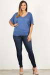 Solid Knit Top, Dolman Short Sleeve With a Flowy Silhouette