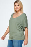 Solid Knit Top, Dolman Short Sleeve With a Flowy Silhouette