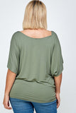 Solid Knit Top, Dolman Short Sleeve With a Flowy Silhouette