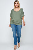 Solid Knit Top, Dolman Short Sleeve With a Flowy Silhouette