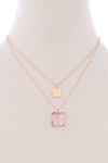 Two Layered Square Pendant Necklace