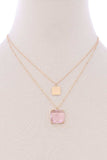 Two Layered Square Pendant Necklace