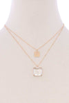 Two Layered Square Pendant Necklace