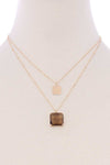 Two Layered Square Pendant Necklace