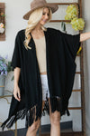 Draped Poncho Cardigan With String Detail