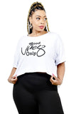 Plus Size Good Vibes Only Printed Boxy Crop Top