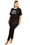 Plus Size Good Vibes Only Printed Boxy Crop Top