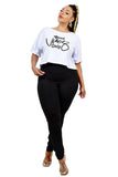 Plus Size Good Vibes Only Printed Boxy Crop Top