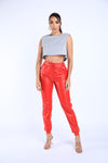 Vegan Leather Jogger Pants