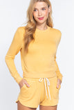 Long Sleeve Crew Neck Slub Terry Top