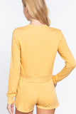 Long Sleeve Crew Neck Slub Terry Top