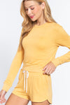 Long Sleeve Crew Neck Slub Terry Top