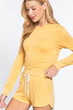 Long Sleeve Crew Neck Slub Terry Top